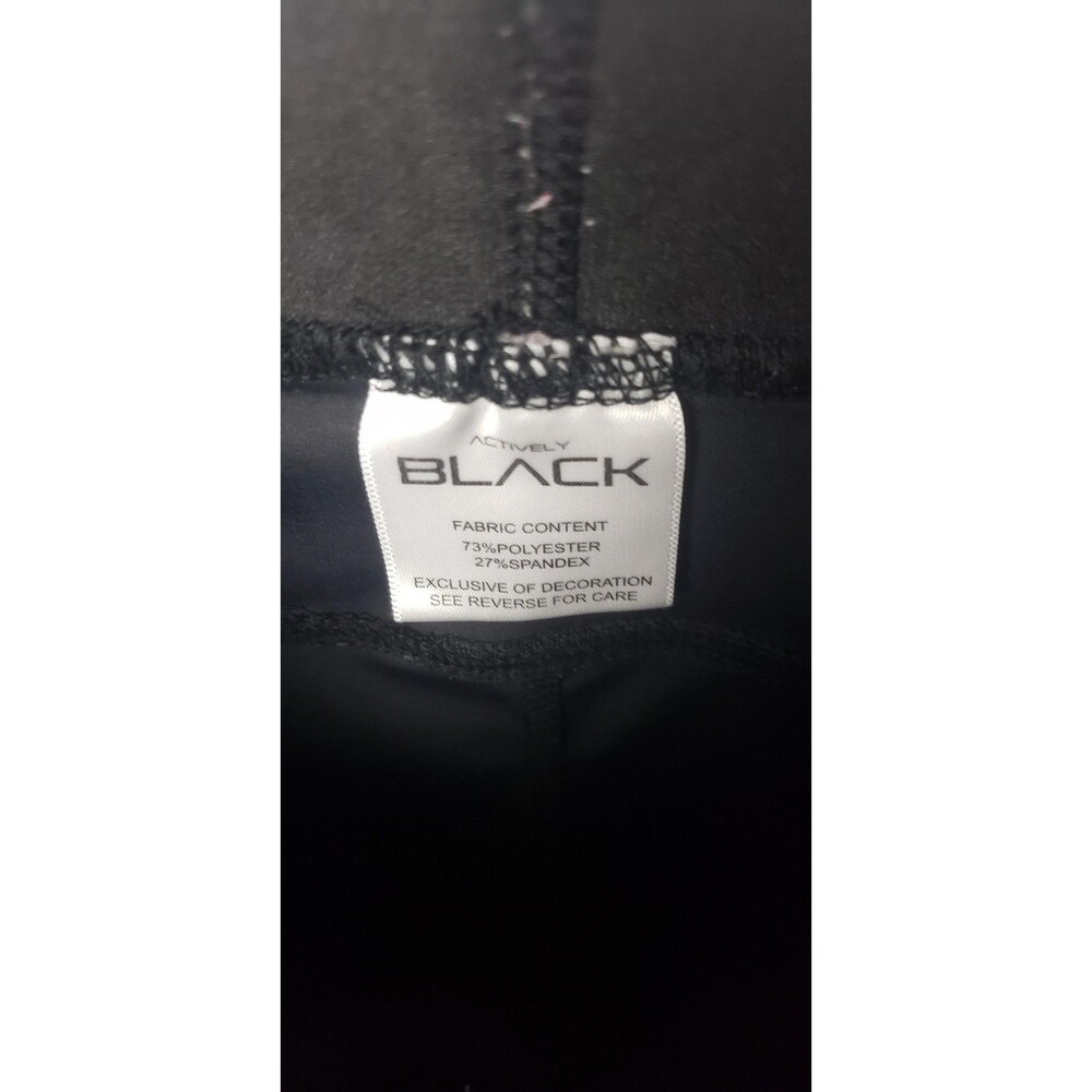 Actively Black Compression Shorts Womens L Black Zip Pockets Performance - Picture 5 of 8